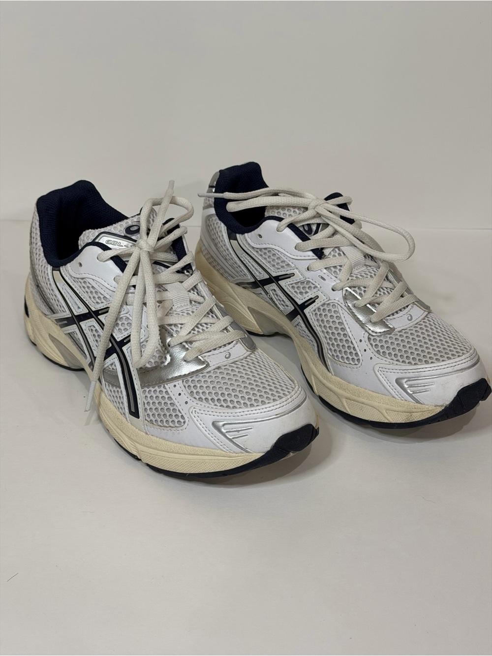 ASICS GEL-1130 Women’s Sneakers White Midnight Blue Retro Y2K - Size 8